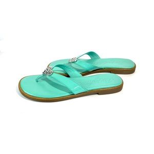 Brighton Orla Flip Flops Teal Blue Green Sz 6.5
